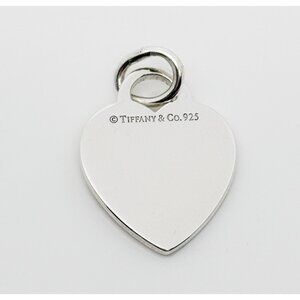 Tiffany & Co Sterling Silver Engravable Blank Heart Tag Charm or Pendant GENUINE